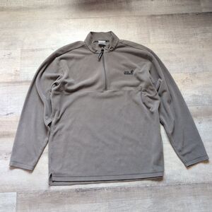 Jack Wolfskin Mens Fleece Jacket Light Brown Outdoor Hiking Camping Size XXL